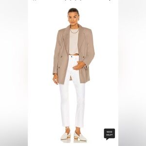 GRLFRND White Raw Hem Karolina High Rise Straight Crop button Fly Jeans Sz 25